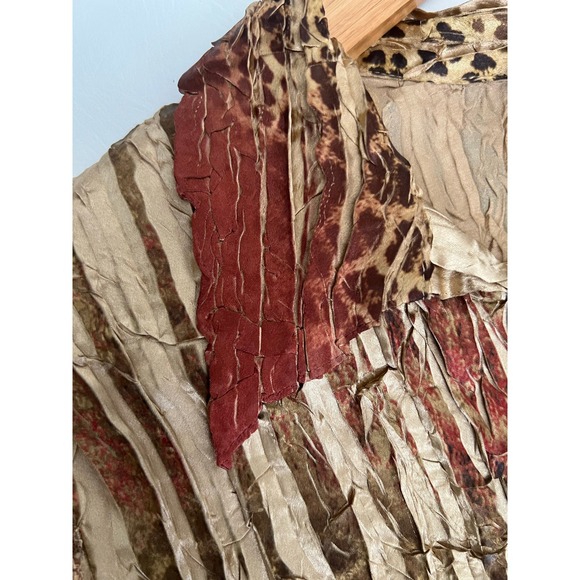 Shiko vintage textured animal print button up shirt Large Y2K Fairy Festival - Picture 7 of 9